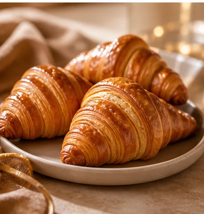 Golden butter croissants